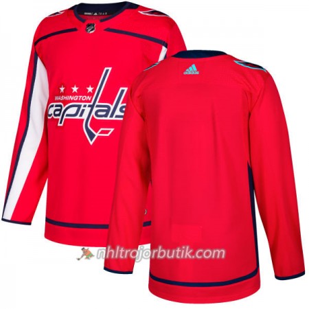 Män Ishockey Washington Capitals Tröja Blank Adidas 2017-2018 Röd Authentic